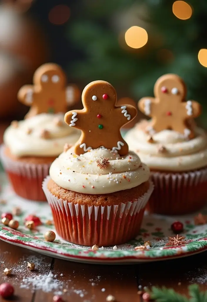 25 Cupcake Ideas for Thanksgiving That Guests Will Gobble Up - 10. Gingerbread Cupcake Joy