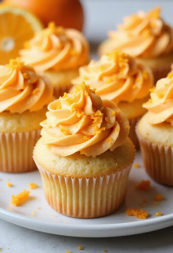 25 Cupcake Ideas for Thanksgiving That Guests Will Gobble Up - 18. Orange Creamsicle Cupcakes