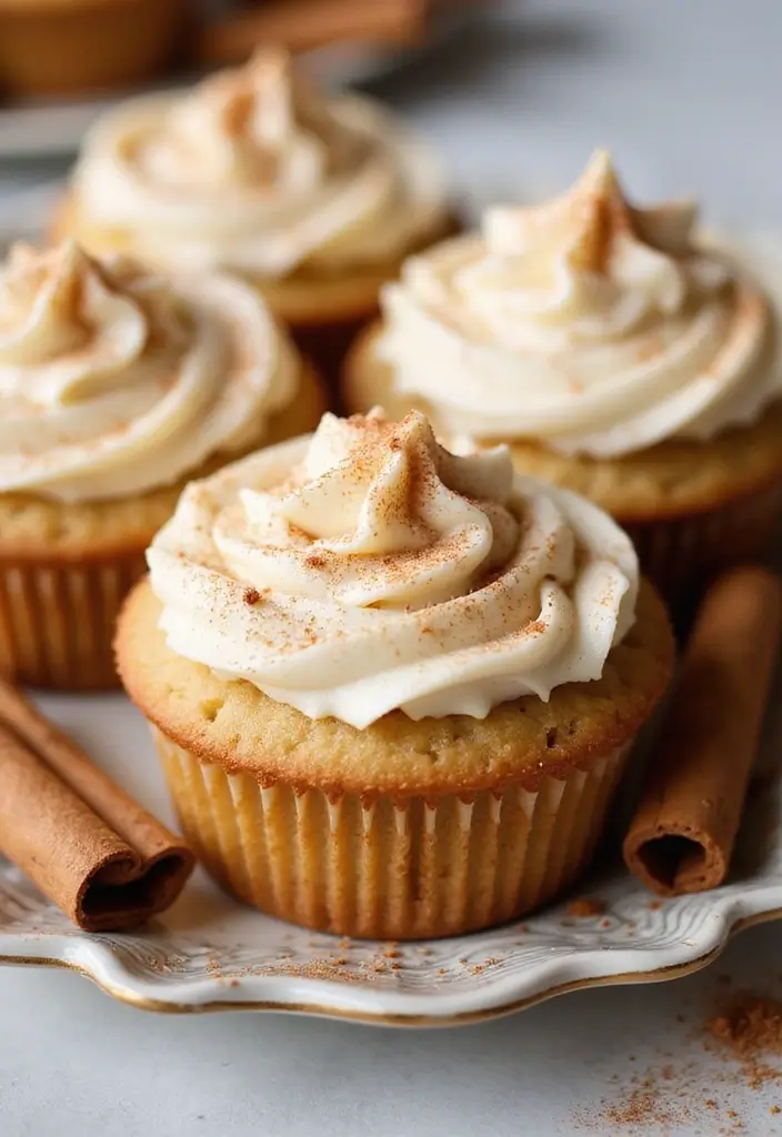 25 Cupcake Ideas for Thanksgiving That Guests Will Gobble Up - 19. Snickerdoodle Cupcakes