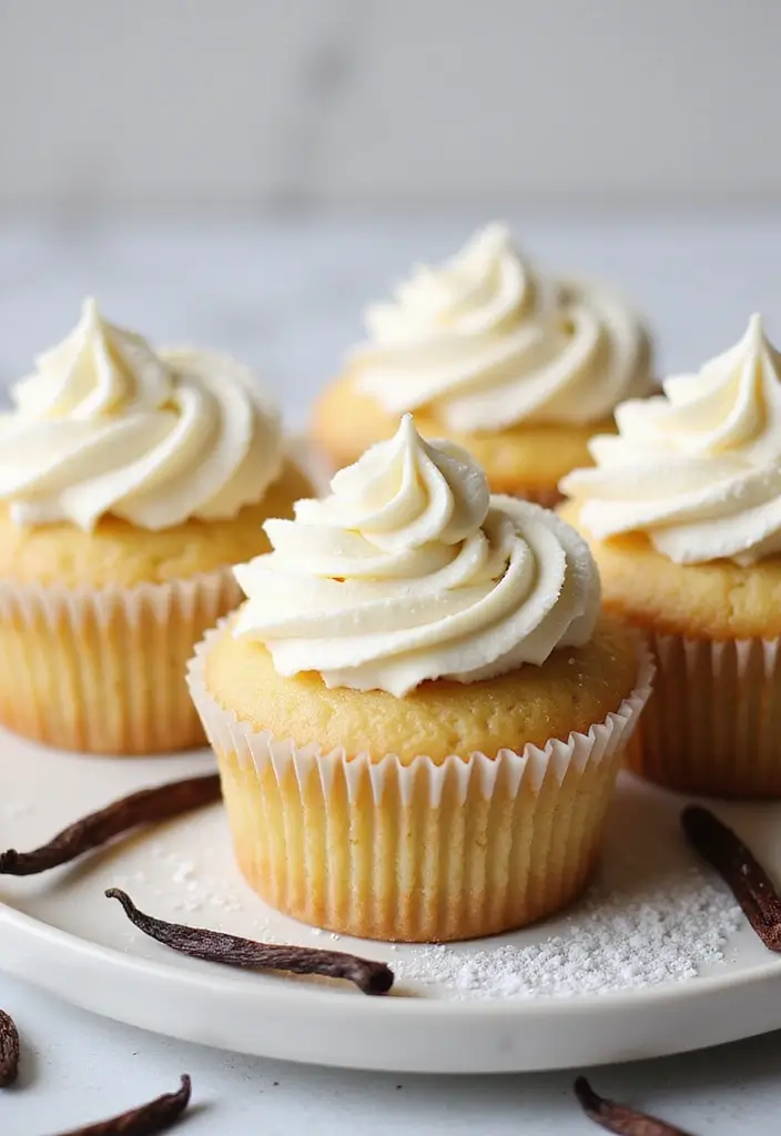 25 Cupcake Ideas for Thanksgiving That Guests Will Gobble Up - 25. Classic Vanilla Bean Cupcakes