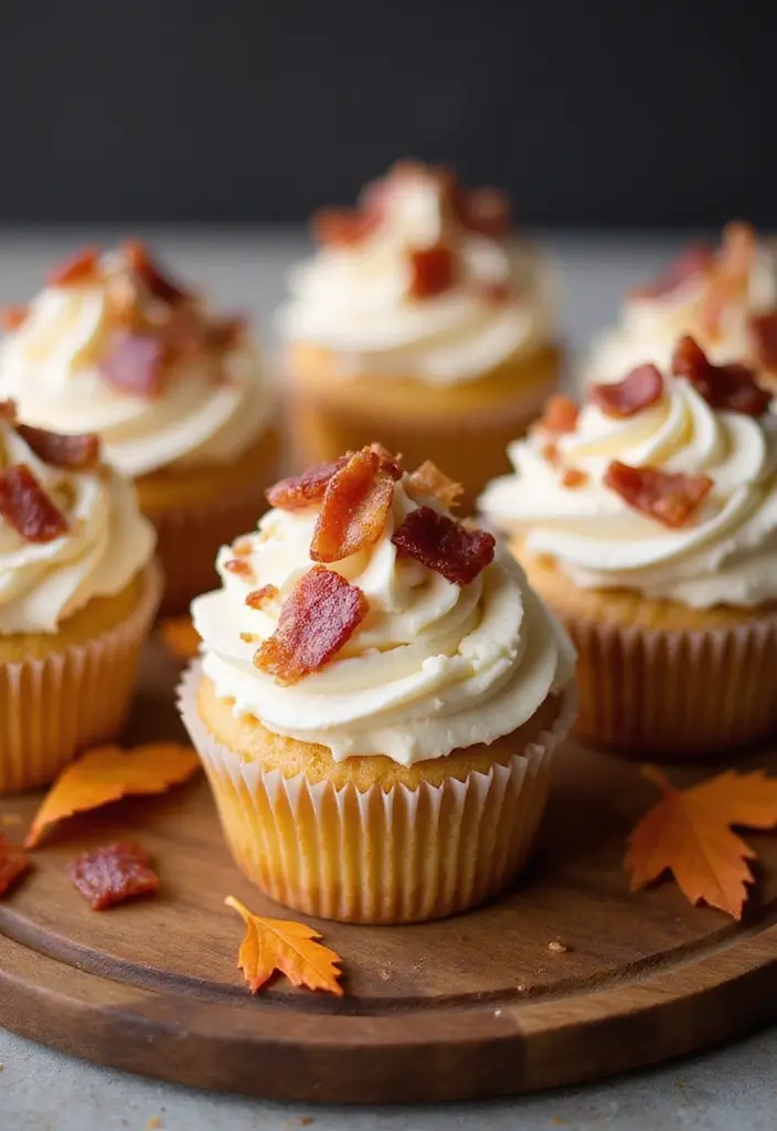 25 Cupcake Ideas for Thanksgiving That Guests Will Gobble Up - 4. Maple Bacon Bliss