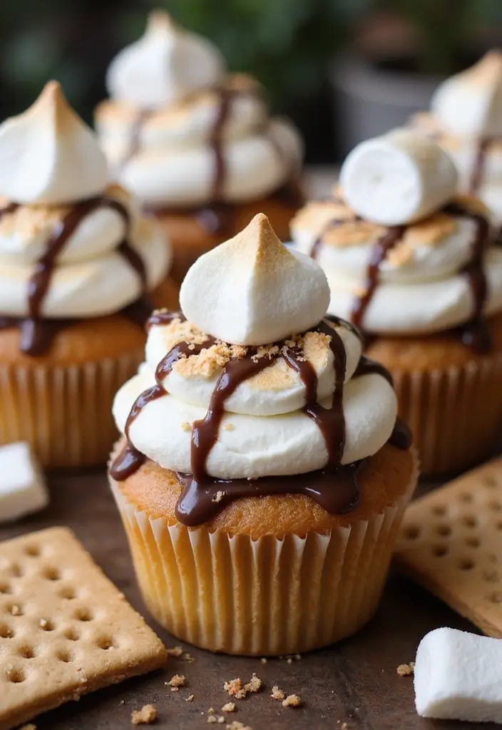 25 Cupcake Ideas for Weddings That Guests Will Remember - 12. S’mores Cupcakes