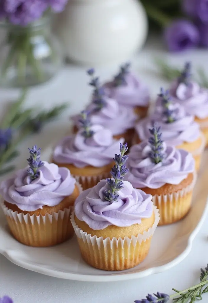 25 Cupcake Ideas for Weddings That Guests Will Remember - 13. Honey Lavender Cupcakes