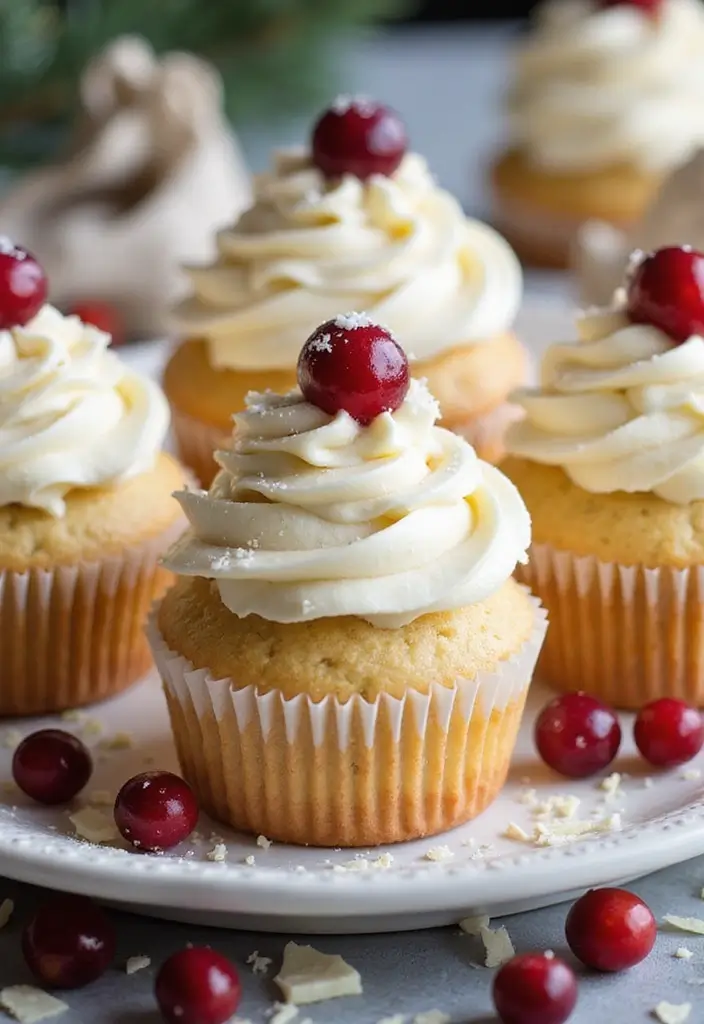 25 Cupcake Ideas for Weddings That Guests Will Remember - 14. White Chocolate Cranberry Cupcakes