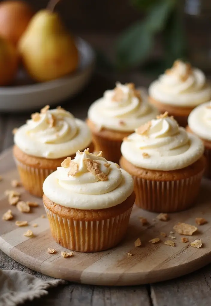 25 Cupcake Ideas for Weddings That Guests Will Remember - 8. Pear Ginger Cupcakes