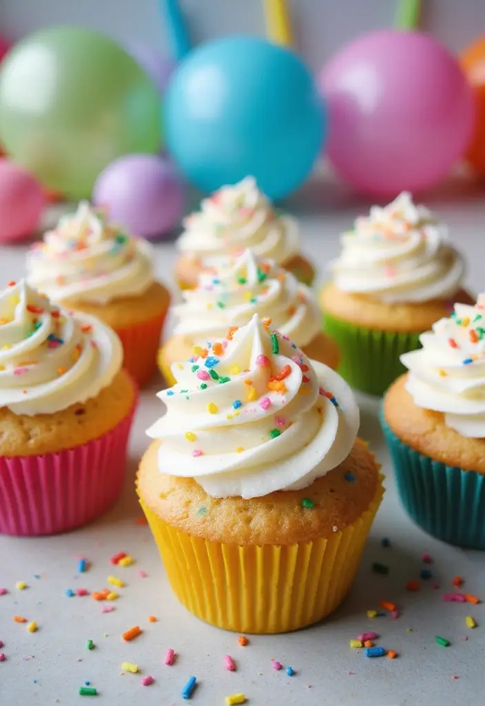 25 Cupcake Theme Ideas for Every Party and Holiday - 10. Vibrant Rainbow Cupcakes