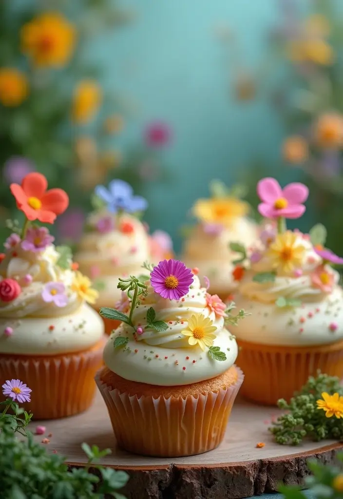 25 Cupcake Theme Ideas for Every Party and Holiday - 11. Enchanting Fairy Garden Cupcakes