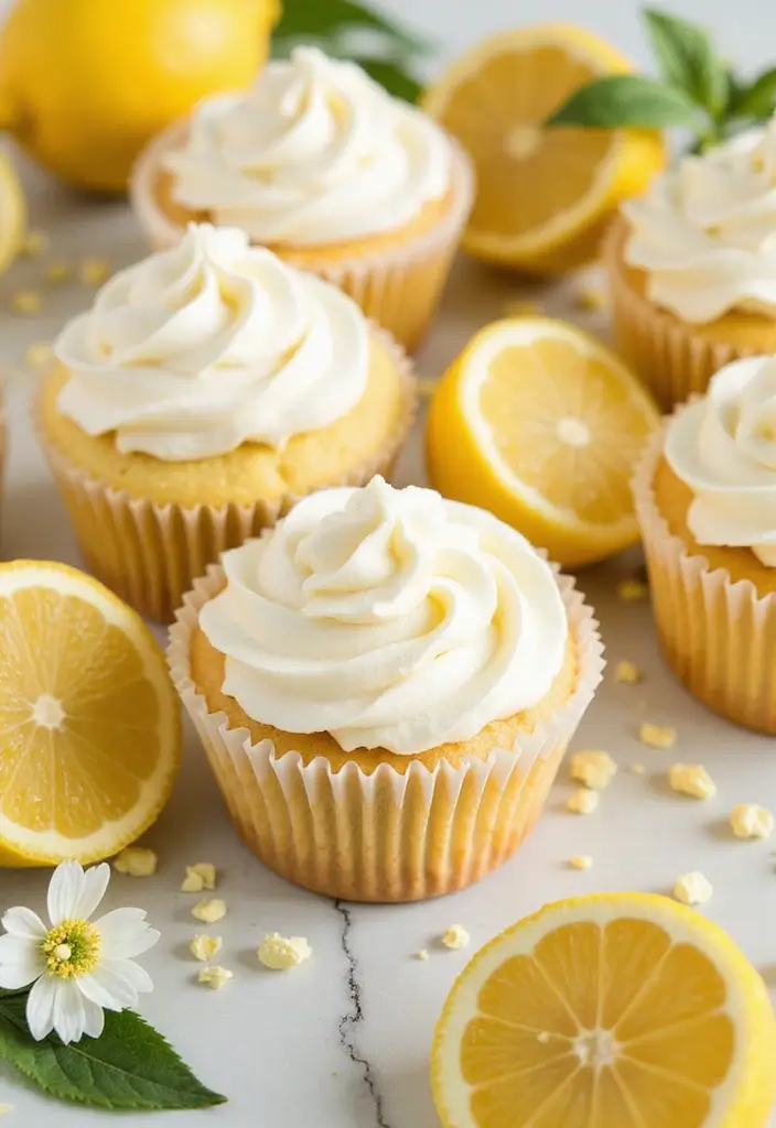25 Cupcake Theme Ideas for Every Party and Holiday - 15. Lovely Lemon Meringue Cupcakes