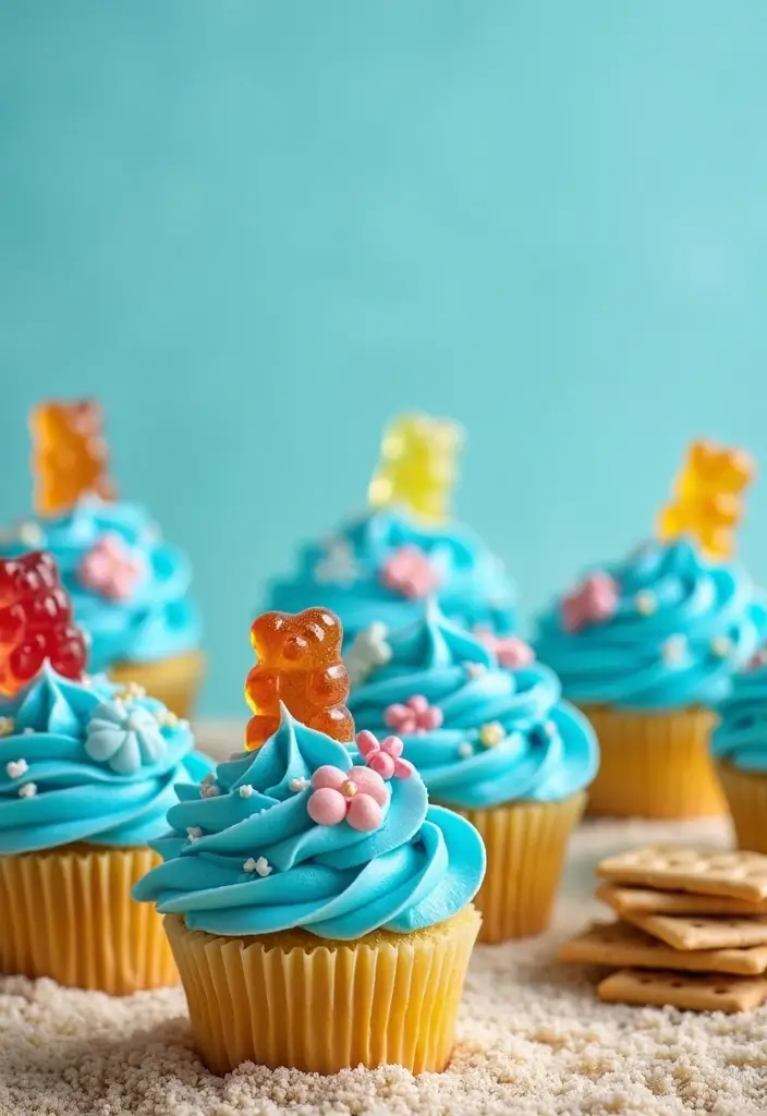 25 Cupcake Theme Ideas for Every Party and Holiday - 19. Fun Beach-themed Cupcakes