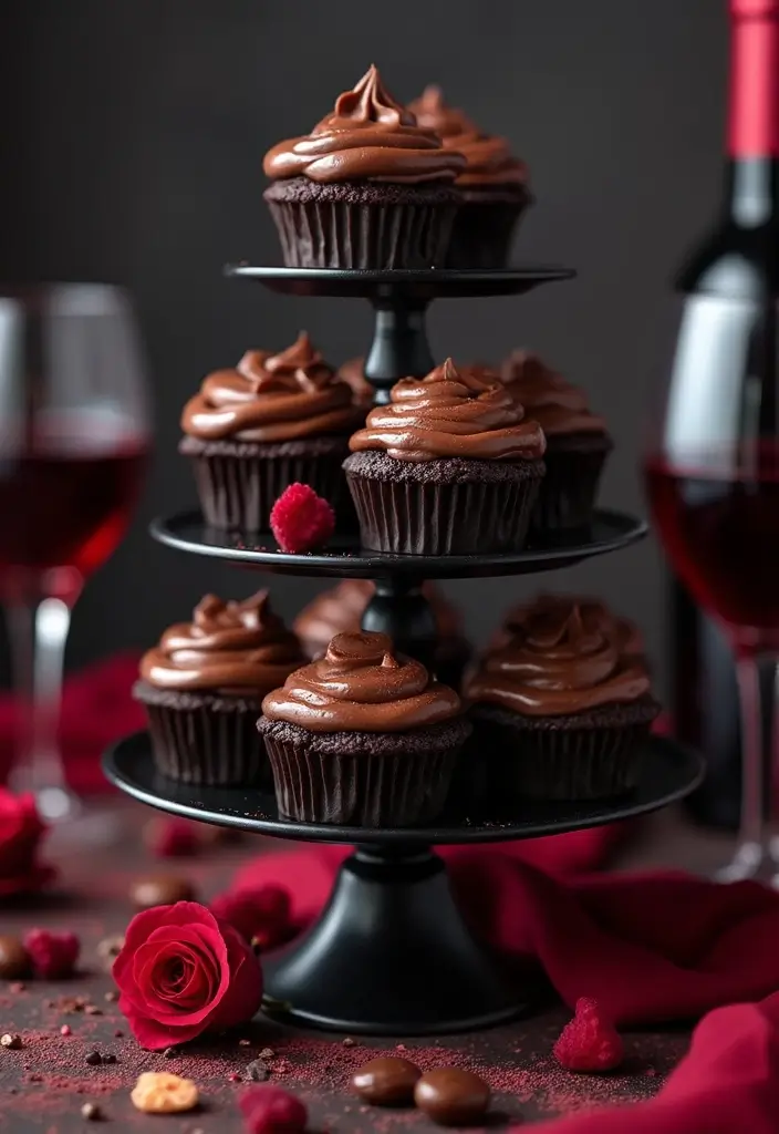 25 Cupcake Theme Ideas for Every Party and Holiday - 2. Chocolate Red Wine Cupcakes