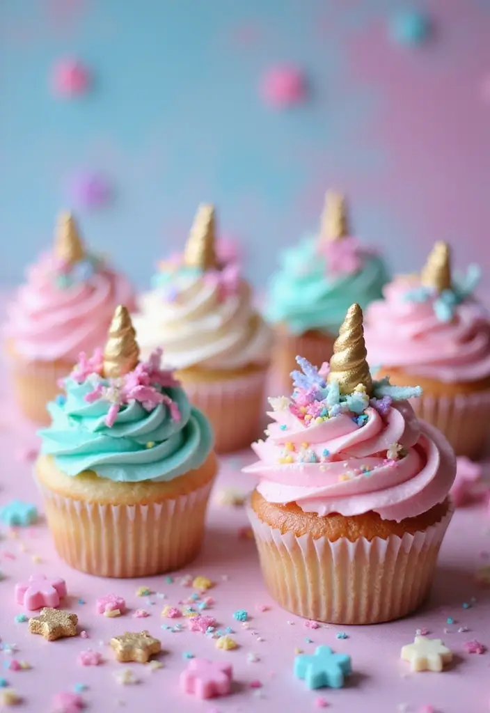 25 Cupcake Theme Ideas for Every Party and Holiday - 22. Magical Unicorn Cupcakes