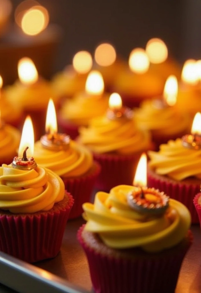 25 Cupcake Theme Ideas for Every Party and Holiday - 23. Festive Diwali Cupcakes