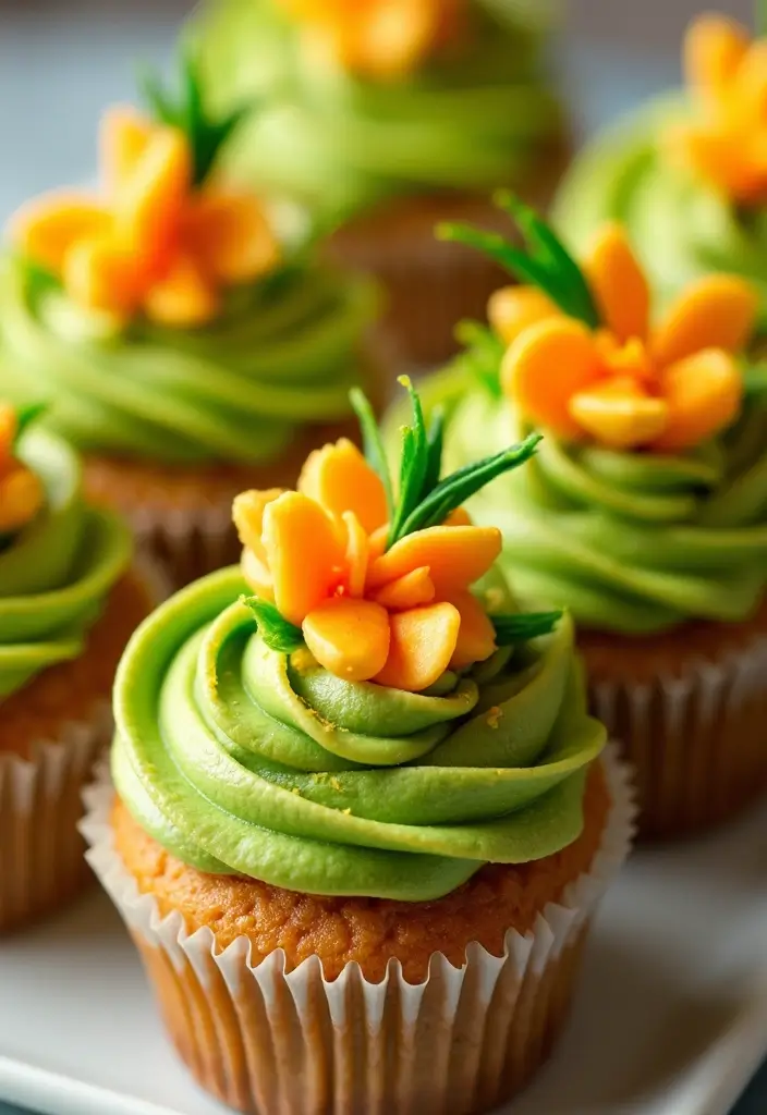 25 Cupcake Theme Ideas for Every Party and Holiday - 25. Exotic Matcha Mango Cupcakes