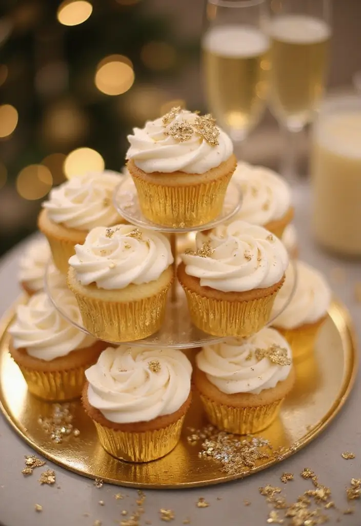25 Cupcake Theme Ideas for Every Party and Holiday - 8. Elegant Champagne Cupcakes