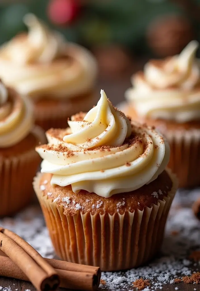 25 Cupcake Theme Ideas for Every Party and Holiday - 9. Cozy Cinnamon Roll Cupcakes