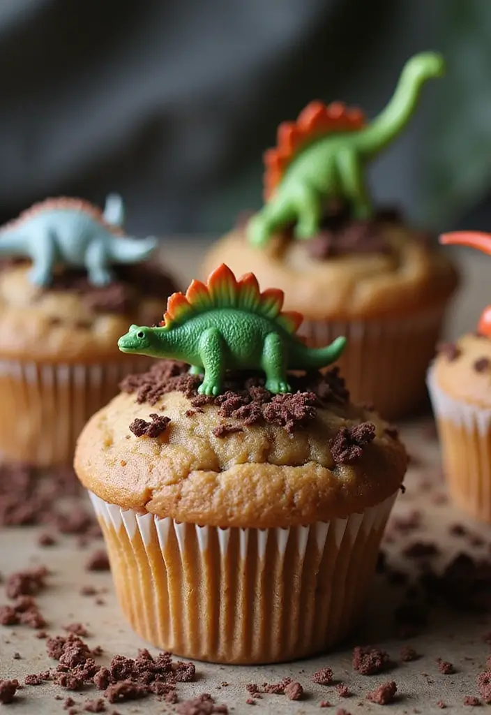25 Cupcake Wedding Cake Ideas That Blend Class & Creativity: Dinosaur-Themed Wedding Cupcakes - 14. Dino Rock Cupcakes