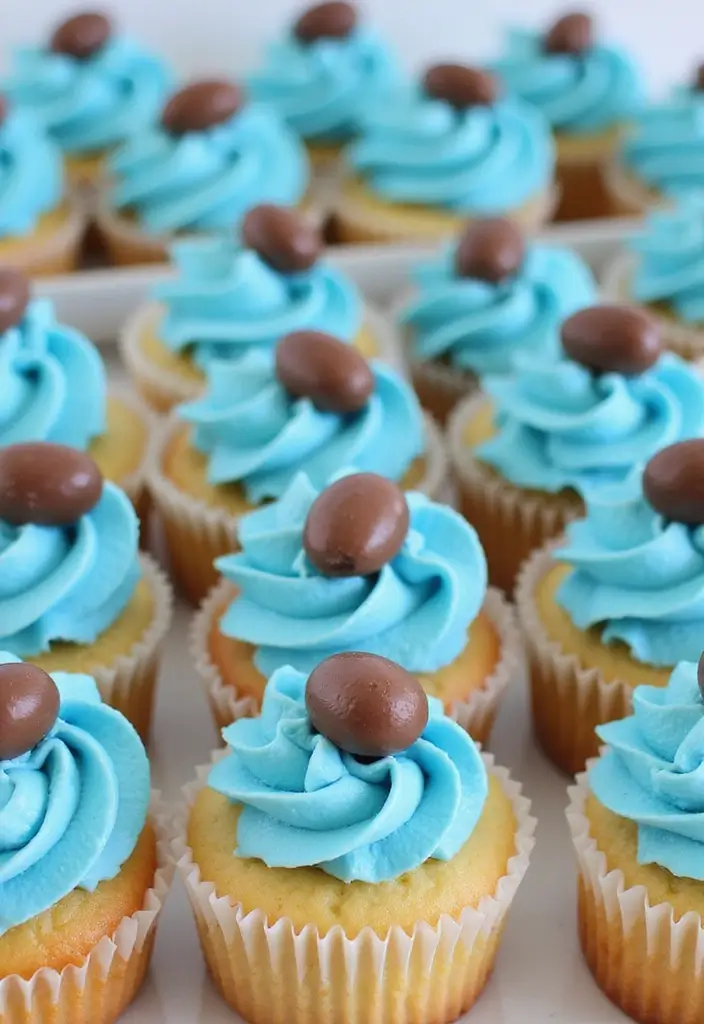 25 Cupcake Wedding Cake Ideas That Blend Class & Creativity: Dinosaur-Themed Wedding Cupcakes - 2. Velociraptor Vanilla Cupcakes