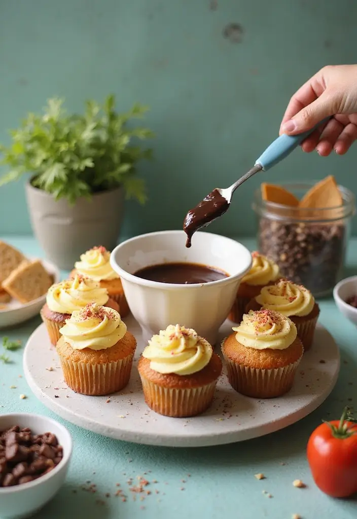 25 Cupcake Wedding Cake Ideas That Blend Class & Creativity: Dinosaur-Themed Wedding Cupcakes - 22. Dino Cupcake Fondue