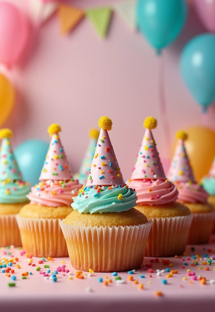 25 Cute & Easy Bluey Cupcake Ideas for Kids’ Birthdays - 10. Bluey's Birthday Bash Cupcakes