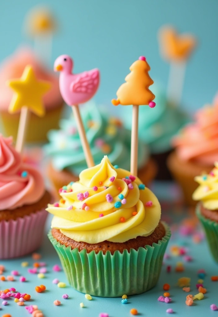 25 Cute & Easy Bluey Cupcake Ideas for Kids’ Birthdays - 11. Bluey’s Playtime Cupcakes