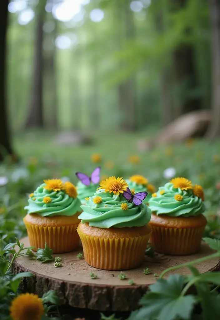25 Cute & Easy Bluey Cupcake Ideas for Kids’ Birthdays - 16. Bluey’s Magical Forest Cupcakes