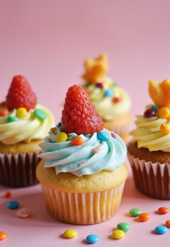 25 Cute & Easy Bluey Cupcake Ideas for Kids’ Birthdays - 19. Bluey’s Favorite Foods Cupcakes