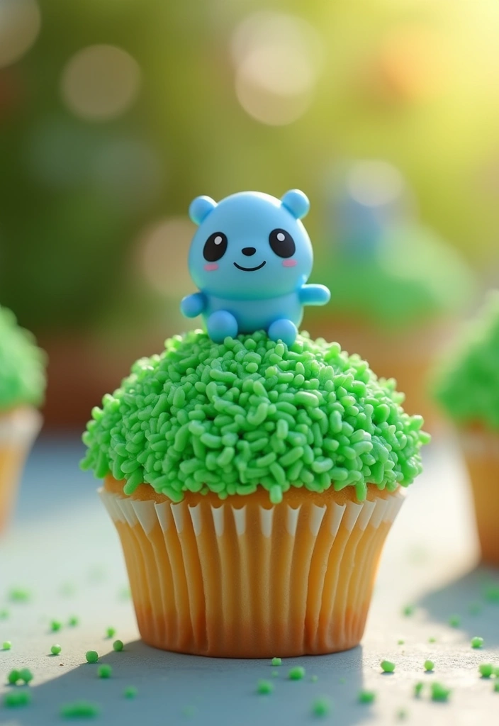 25 Cute & Easy Bluey Cupcake Ideas for Kids’ Birthdays - 2. Bluey on a Hilltop