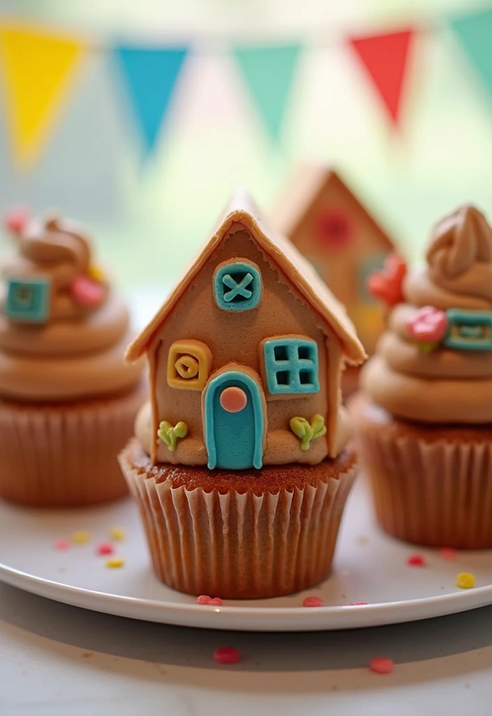 25 Cute & Easy Bluey Cupcake Ideas for Kids’ Birthdays - 7. Bluey’s House Cupcakes