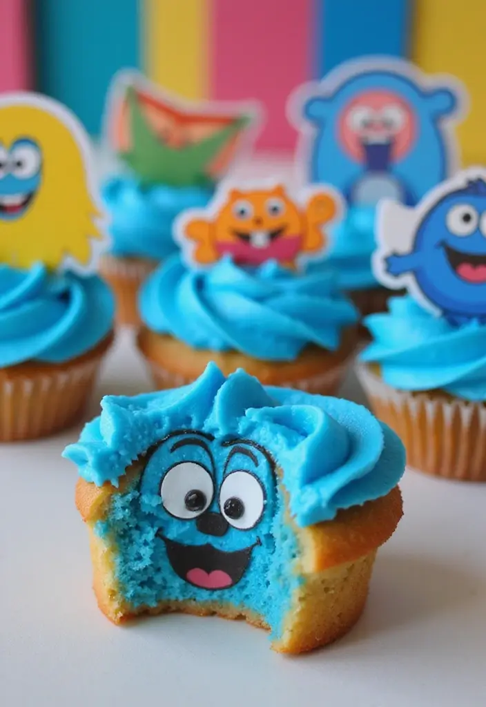 25 Cute & Easy Bluey Cupcake Ideas for Kids’ Birthdays - 8. Bluey’s Adventure Cupcakes