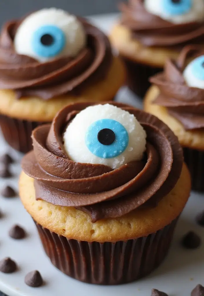 25 Cute Halloween Cupcake Ideas Kids Will Love - 7. Eyeball Cupcakes