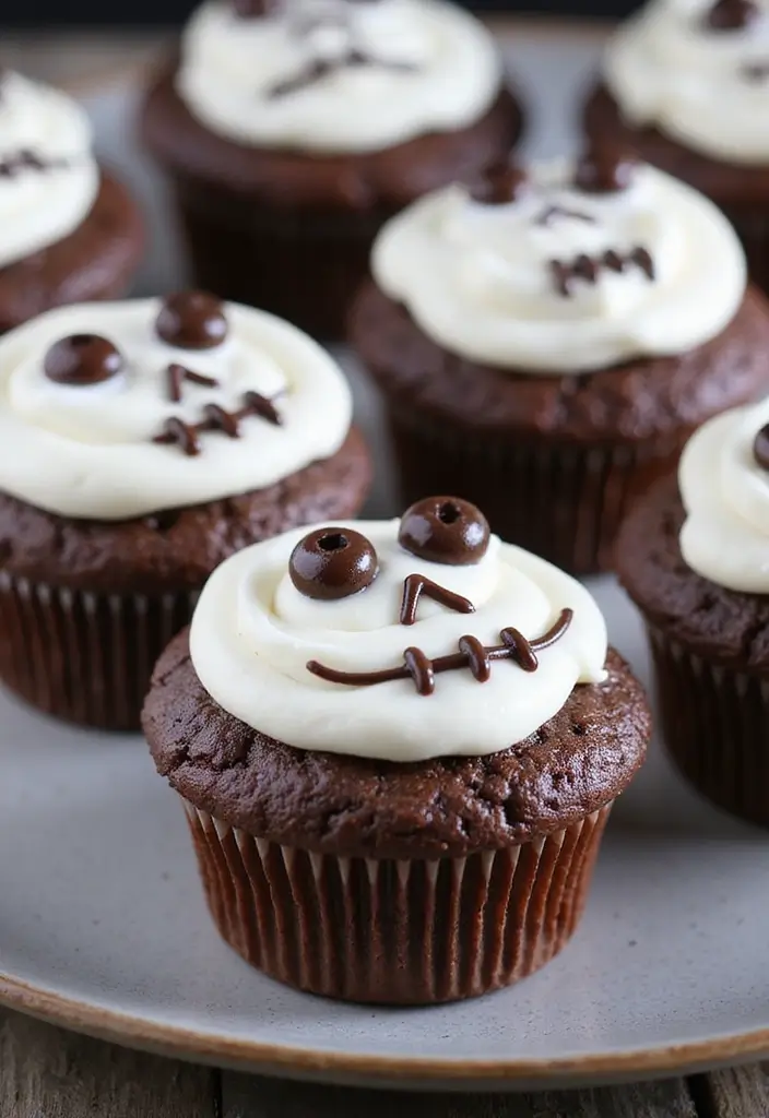 25 Cute Halloween Cupcake Ideas Kids Will Love - 9. Skeleton Cupcakes