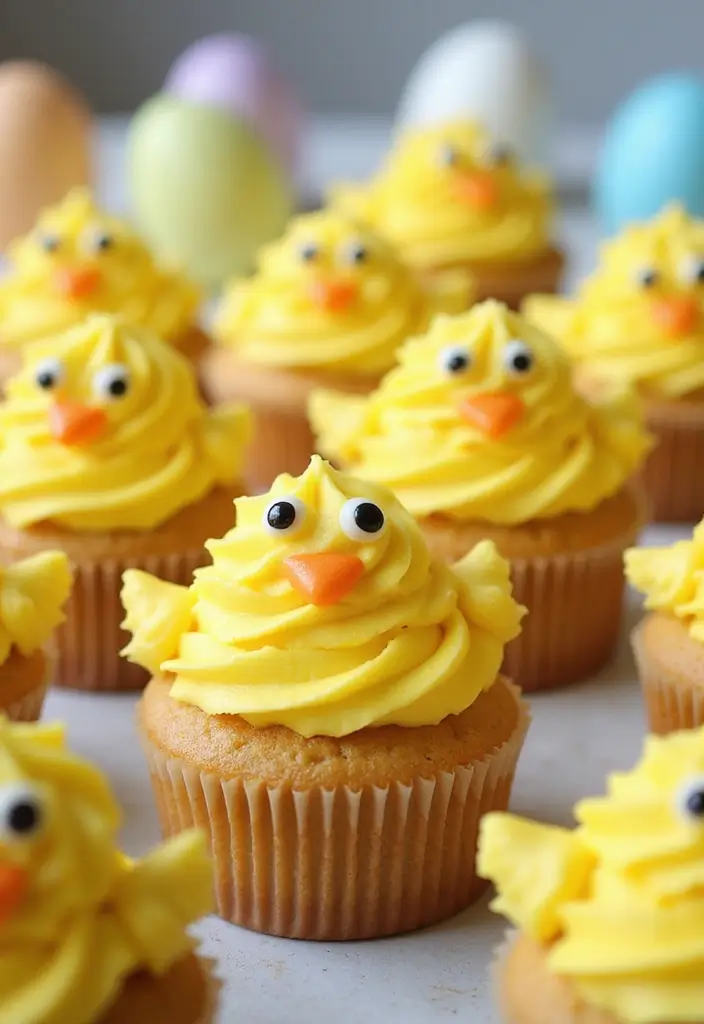 25 Easter Cupcake Decorating Ideas That Brighten Your Table - 13. Cute Chick Cupcakes