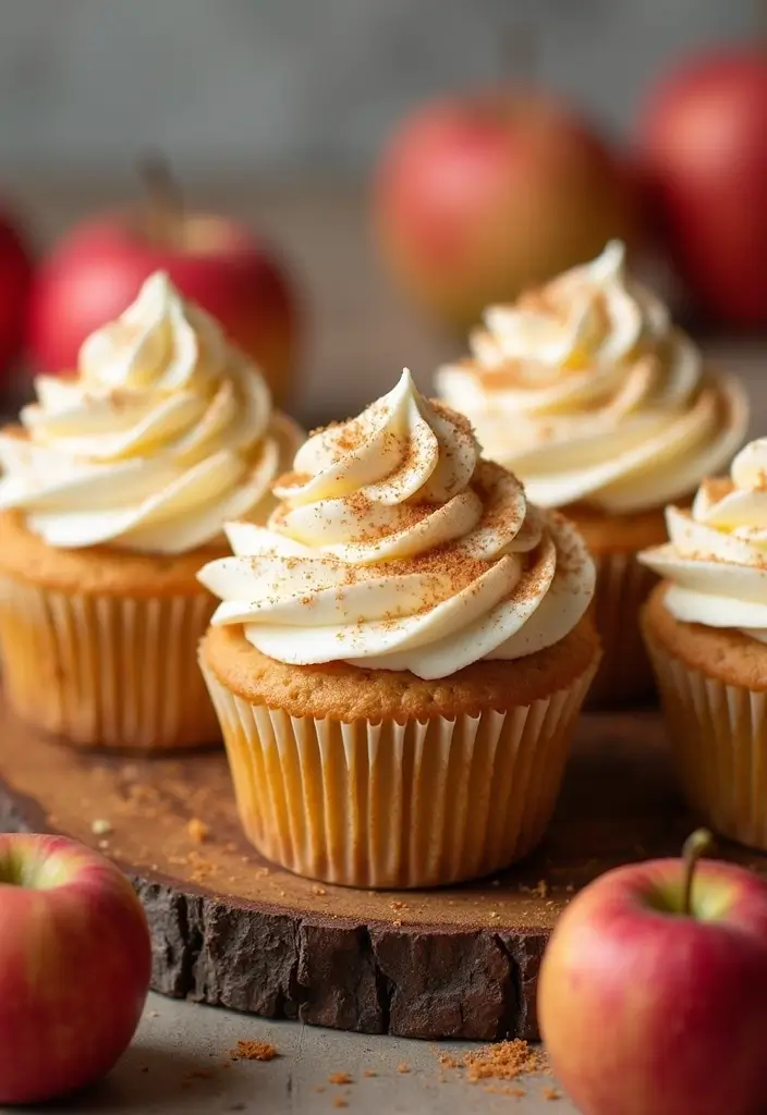 25 Easter Cupcake Decorating Ideas That Brighten Your Table - 24. Crisp Apple Pie Cupcakes