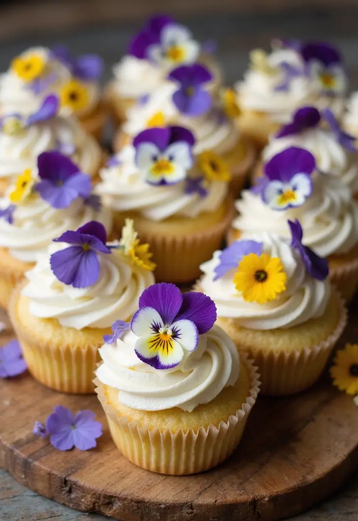 25 Easter Cupcake Decorating Ideas That Brighten Your Table - 3. Floral Cupcake Toppers