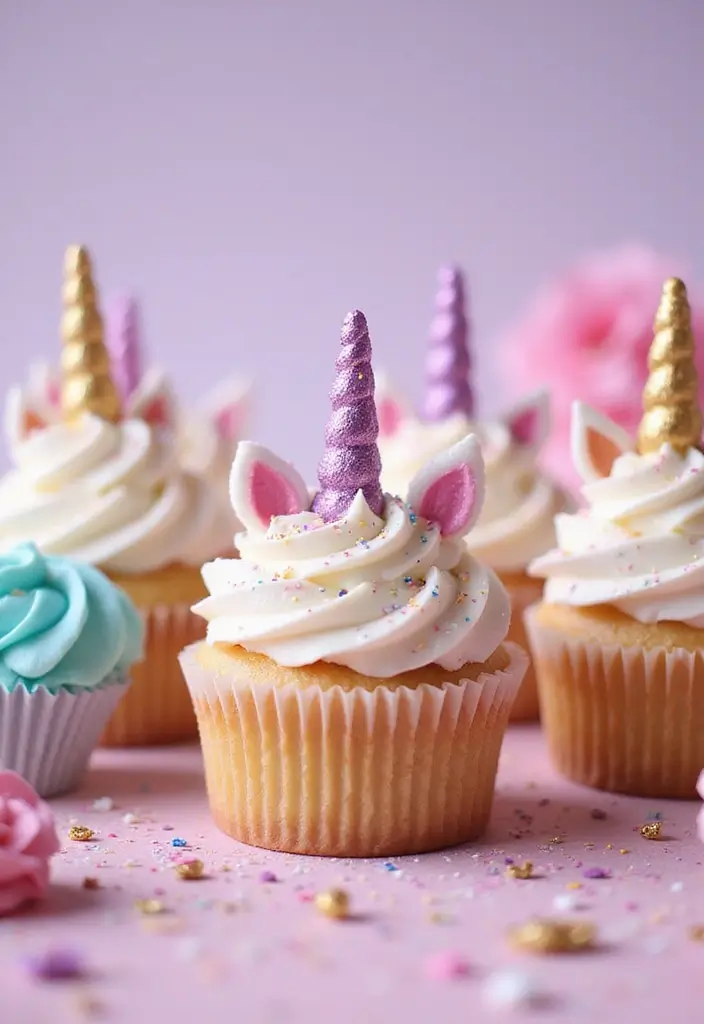 25 Easter Cupcake Decorating Ideas That Brighten Your Table - 9. Magical Unicorn Cupcakes