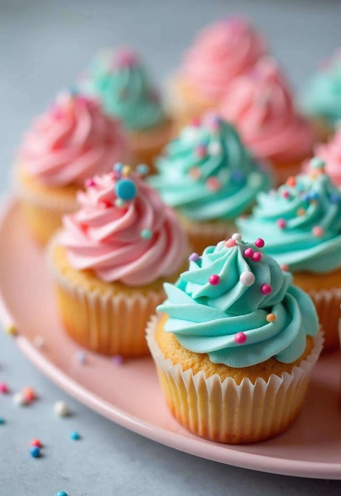 25 Gender Reveal Cupcake Ideas That Are Too Cute to Eat - 12. Mini Gender Reveal Cupcakes