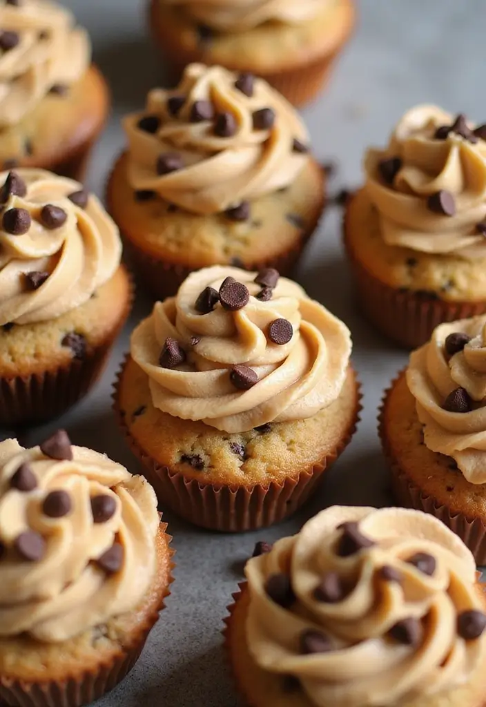 25 Gender Reveal Cupcake Ideas That Are Too Cute to Eat - 14. Chocolate Chip Cookie Dough Cupcakes