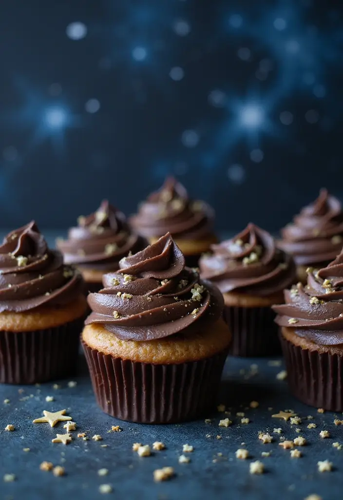 25 Gender Reveal Cupcake Ideas That Are Too Cute to Eat - 15. Starry Night Cupcakes