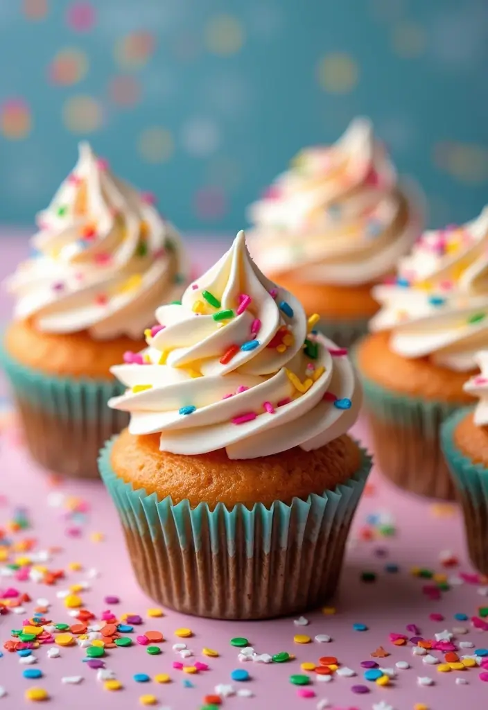 25 Gender Reveal Cupcake Ideas That Are Too Cute to Eat - 2. Gender Reveal Confetti Cupcakes