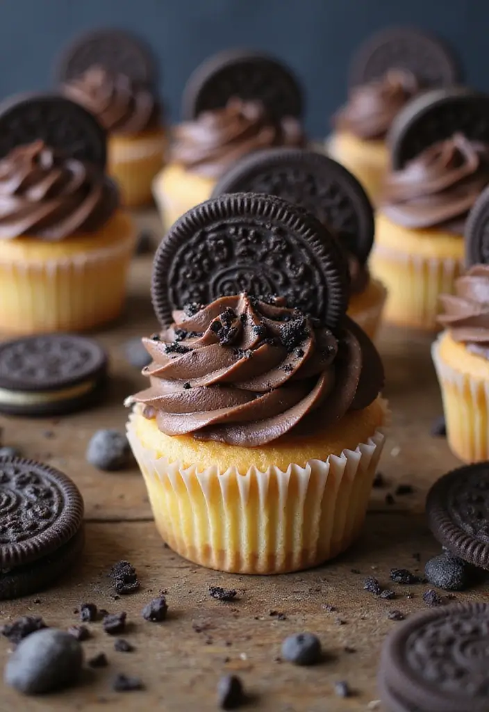 25 Gender Reveal Cupcake Ideas That Are Too Cute to Eat - 8. Cookies and Cream Cupcakes