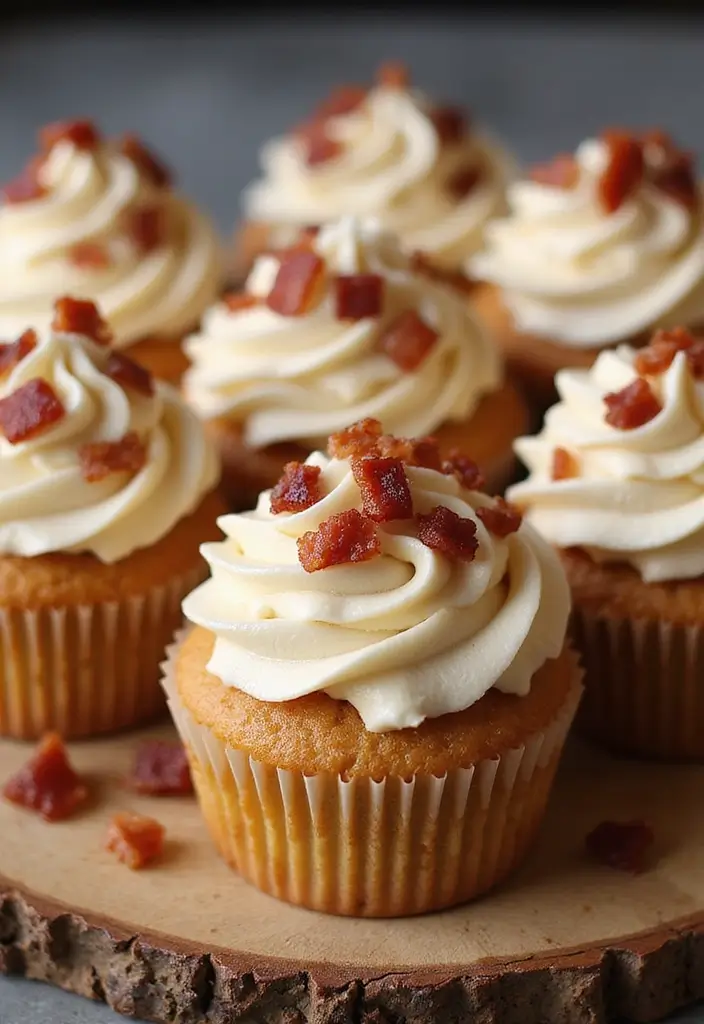 25 Graduation Cupcake Ideas That Celebrate Success in Style - 12. Maple Bacon Cupcakes