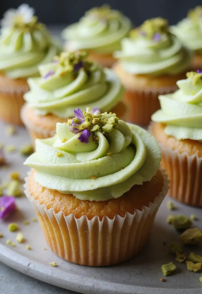 25 Graduation Cupcake Ideas That Celebrate Success in Style - 19. Pistachio Cupcakes
