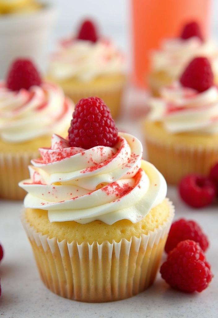 25 Graduation Cupcake Ideas That Celebrate Success in Style - 21. Raspberry Lemonade Cupcakes