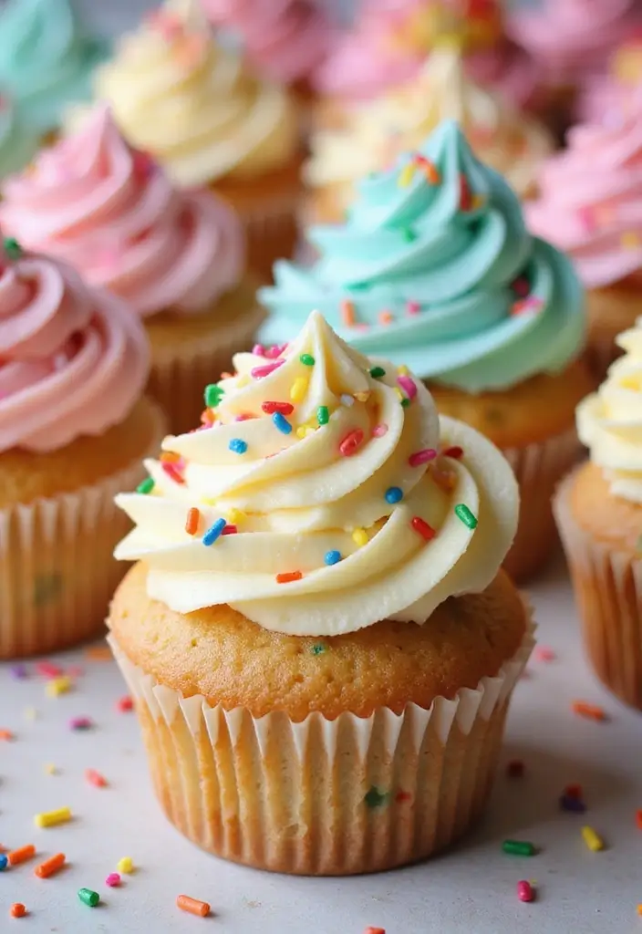 25 Graduation Cupcake Ideas That Celebrate Success in Style - 5. Funfetti Graduation Cupcakes