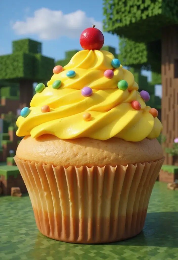 25 Minecraft Cupcake Ideas for Pixel-Perfect Parties - 15. Glowstone Cupcake