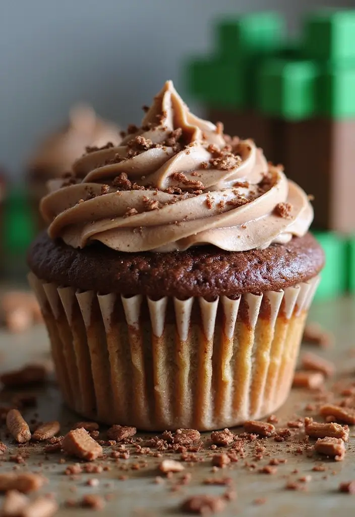 25 Minecraft Cupcake Ideas for Pixel-Perfect Parties - 2. Blocky Chocolate Heaven
