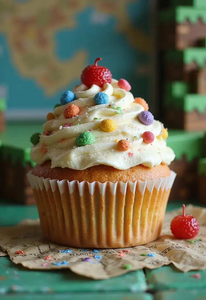 25 Minecraft Cupcake Ideas for Pixel-Perfect Parties - 21. Adventure Map Cupcake