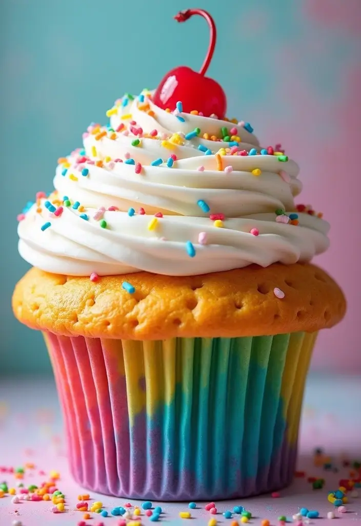 25 Minecraft Cupcake Ideas for Pixel-Perfect Parties - 4. Pixelated Rainbow Cupcake