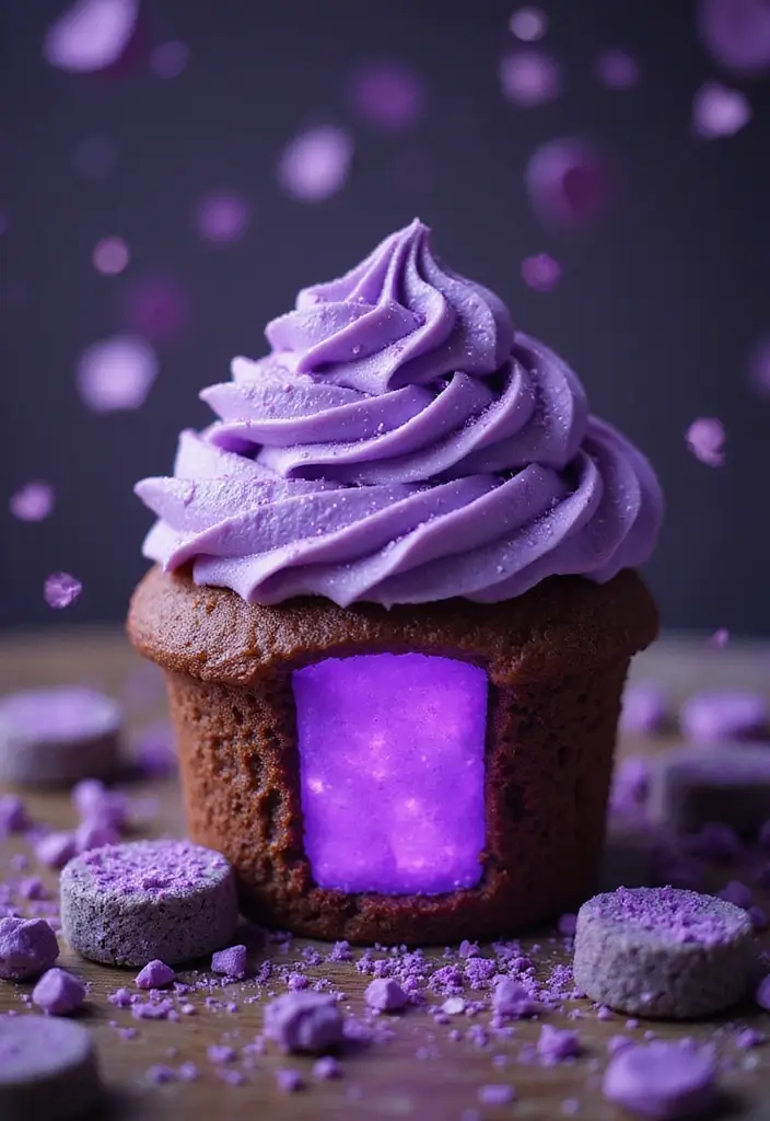 25 Minecraft Cupcake Ideas for Pixel-Perfect Parties - 8. Nether Portal Indulgence