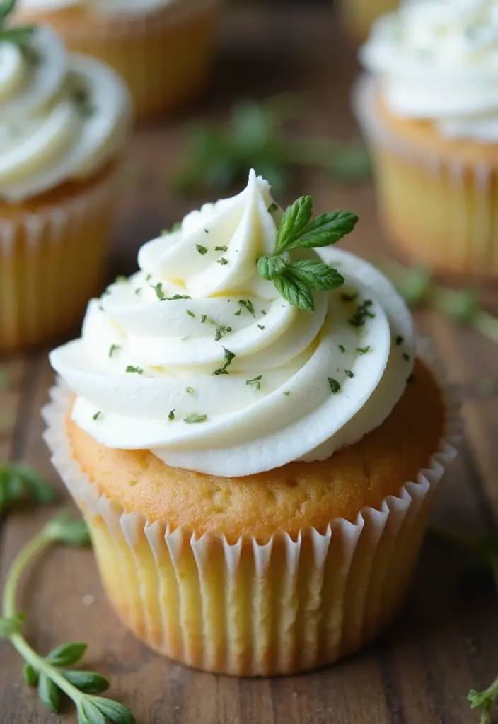 25 Simple Cupcake Decorating Ideas Anyone Can Master - 19. Savory Herb Infusion